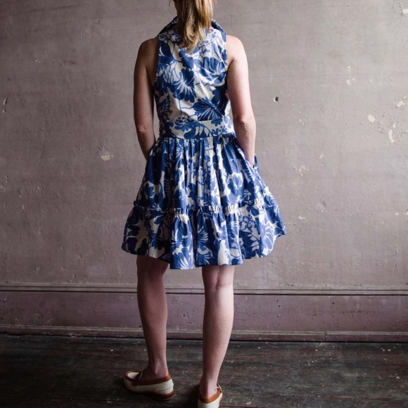 Cara Cara Blue and White Floral Mini Dress - Picture 4 of 8